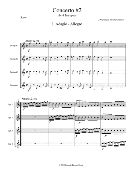 Concerto #2 for Four Trumpets (1st movement) (arr. Mark Arnold)
