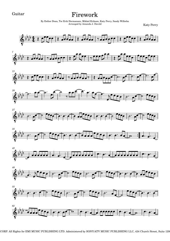 Firework (arr. Amanda's Music Channel)
