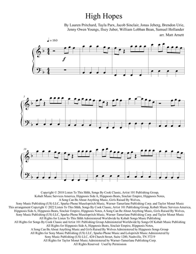 High Hopes (arr. Matt Arnett)