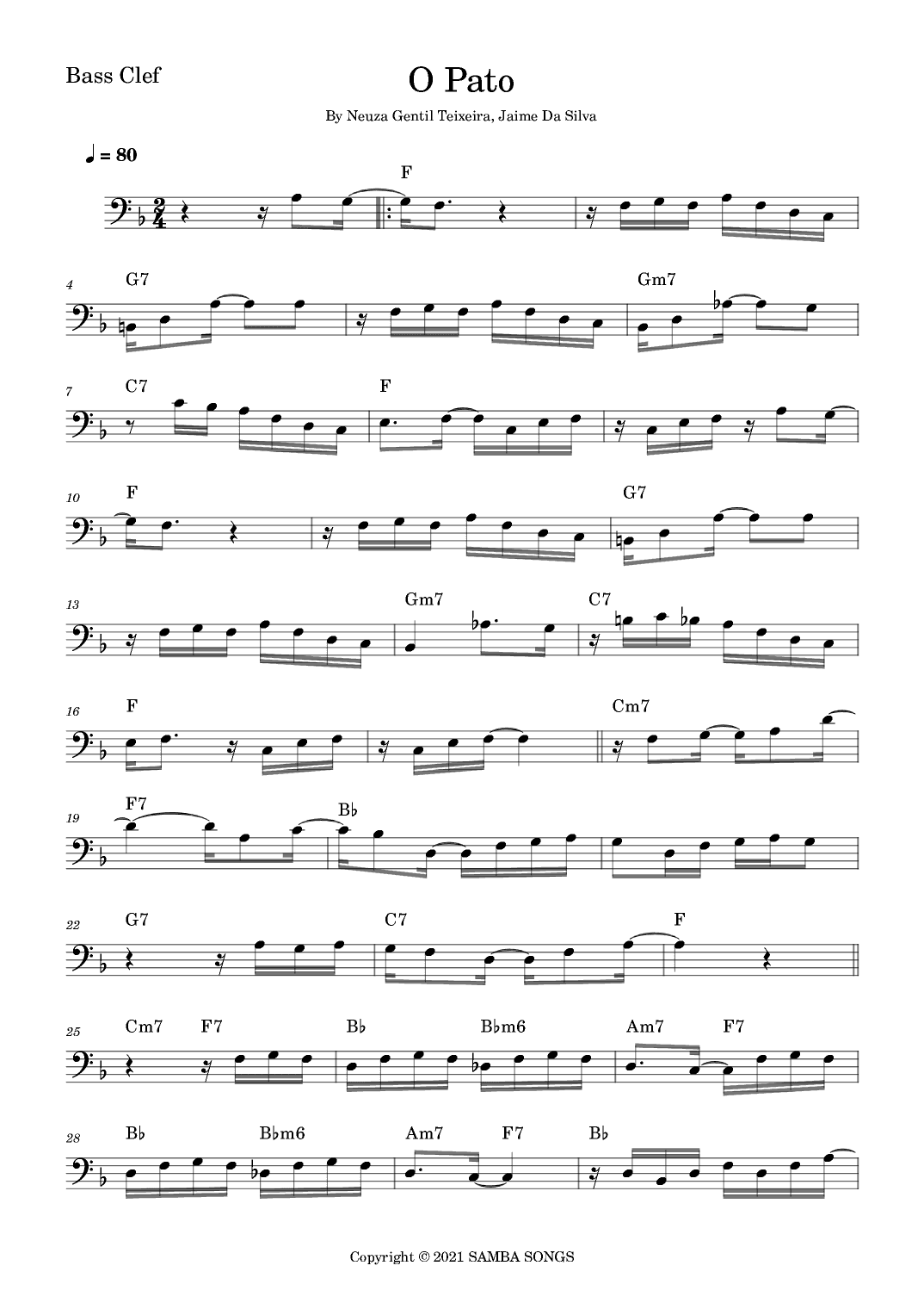 O Pato (the Duck) (arr. Fabio Eduardo de Oliveira)