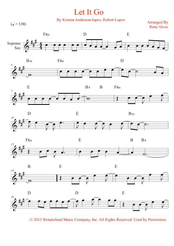 Let It Go (arr. Rene Alves)