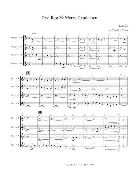God Rest Ye, Merry Gentlemen (arr. Timothy A. Thaler)
