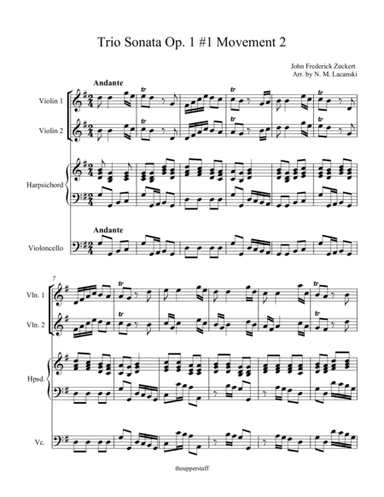 Trio Sonata Op. 1 #1 Movement 2 (arr. Nick Lacanski)