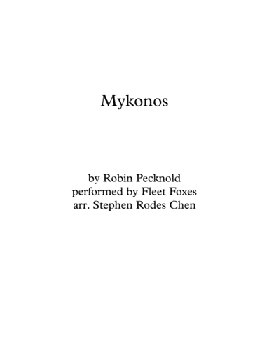 Mykonos (arr. Stephen Rodes Chen)