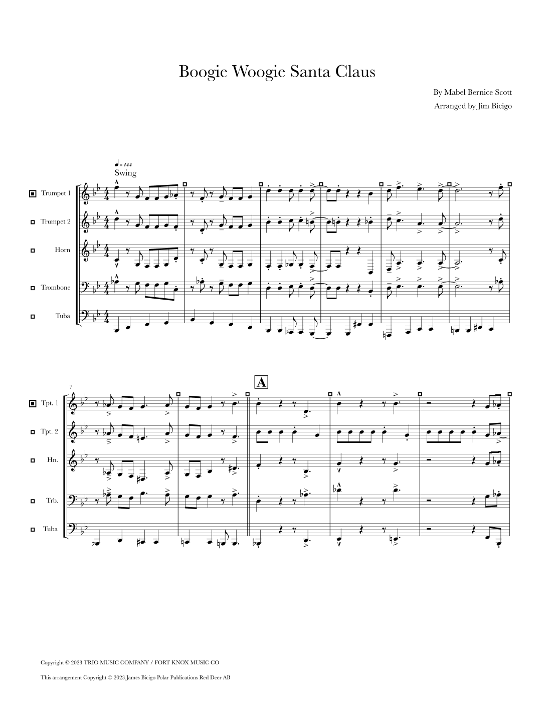 Boogie Woogie Santa Claus (arr. Jim Bicigo)