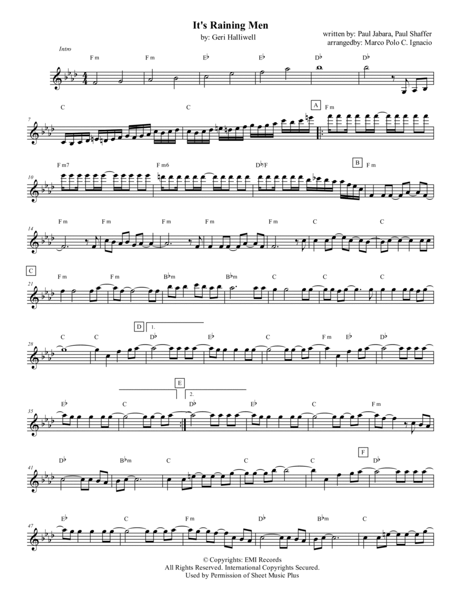 It's Raining Men (arr. Marco Polo Ignacio)