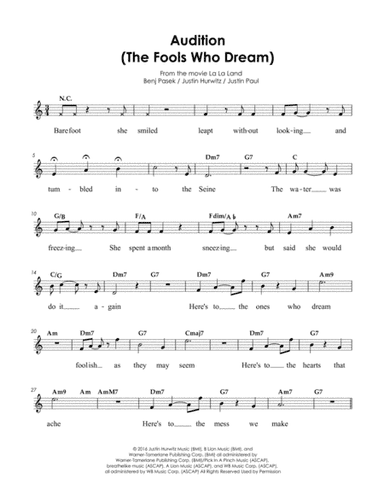 Audition (the Fools Who Dream) (arr. Charles Lee)
