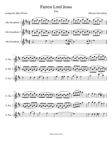 Fairest Lord Jesus (arr. Beka Wilson)