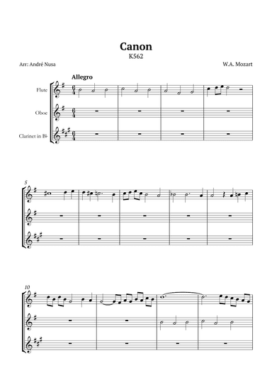 Canon K562 (arr. André Nusa)