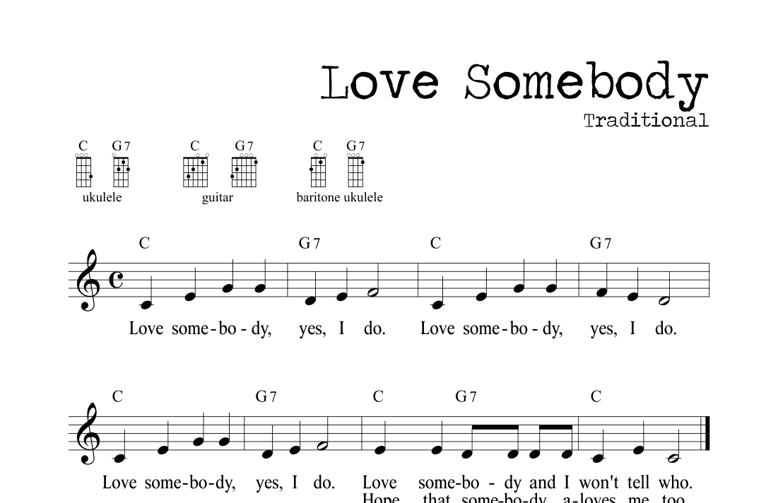 Love Somebody (arr. M. Ryan Taylor)