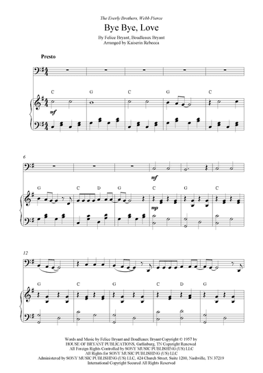 Bye Bye Love (arr. Kaiserin Rebecca)