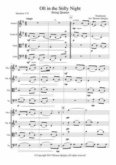 Oft in the Stilly Night (arr. Thomas Quigley)