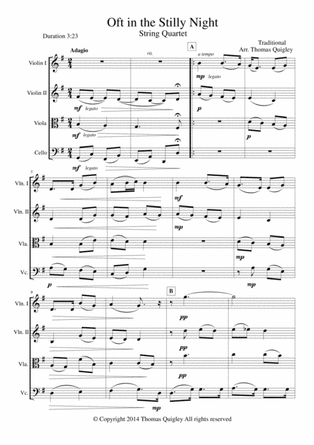 Oft in the Stilly Night (arr. Thomas Quigley)