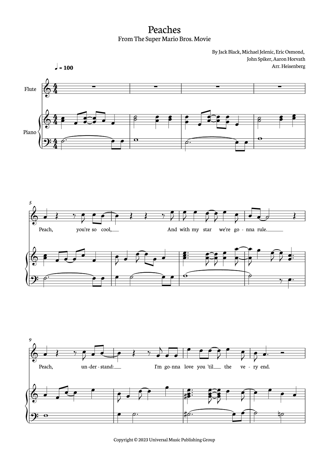 Peaches (arr. Heisenberg)
