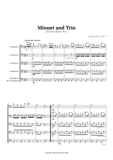 Minuet by Boccherini for Trombone Quintet (arr. Ander)
