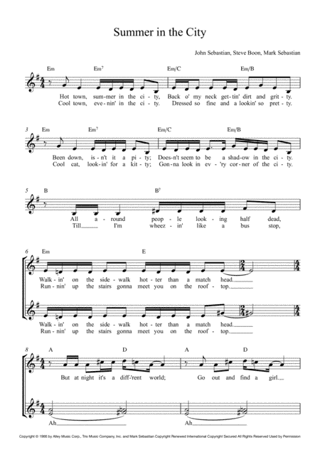 Summer In The City (arr. Vicky Jacobs)