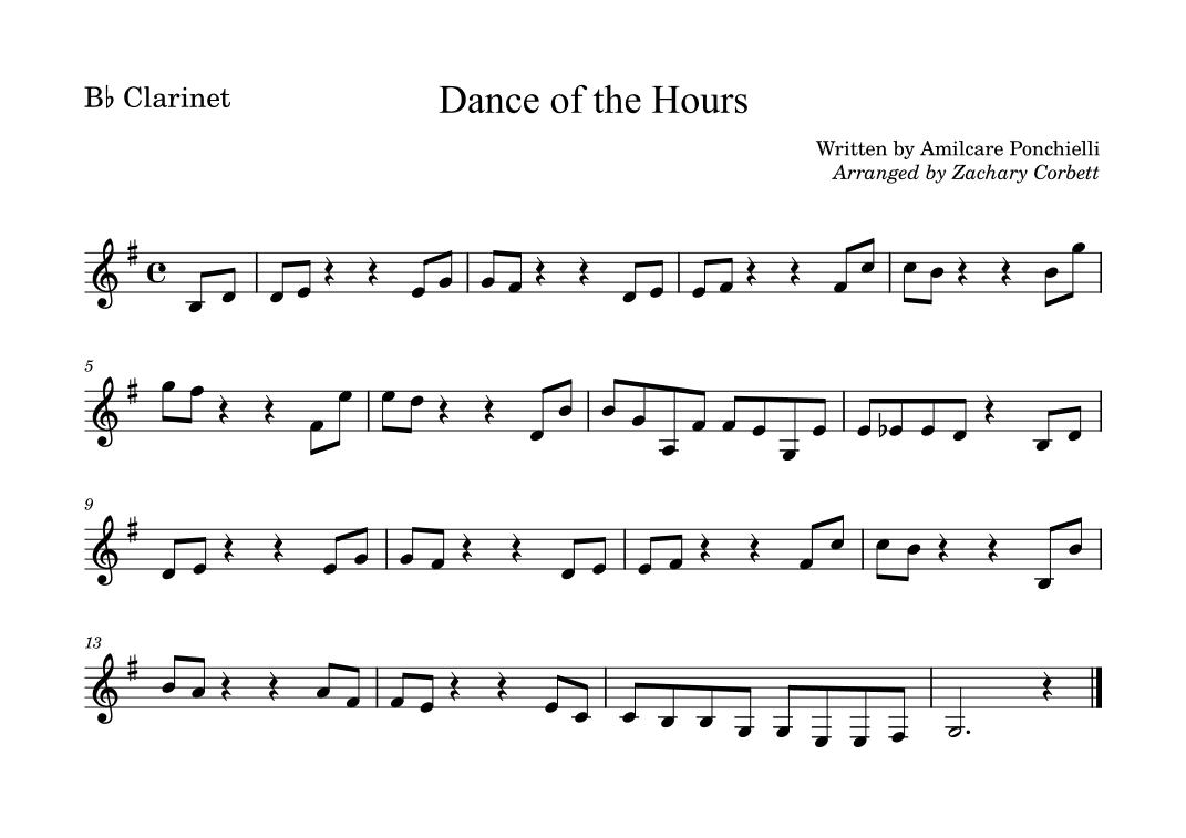 Dance of the Hours (arr. Zachary Corbett)