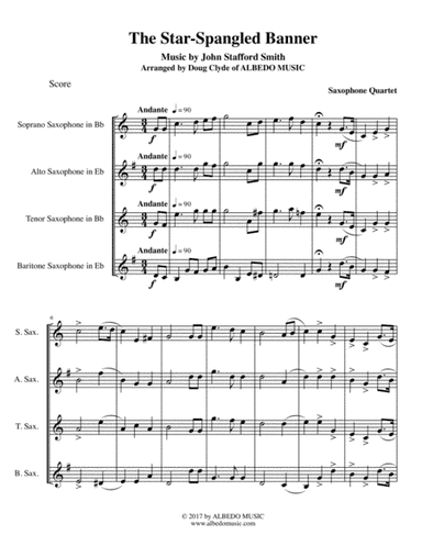 The Star-Spangled Banner for Saxophone Quartet (arr. Doug Clyde)
