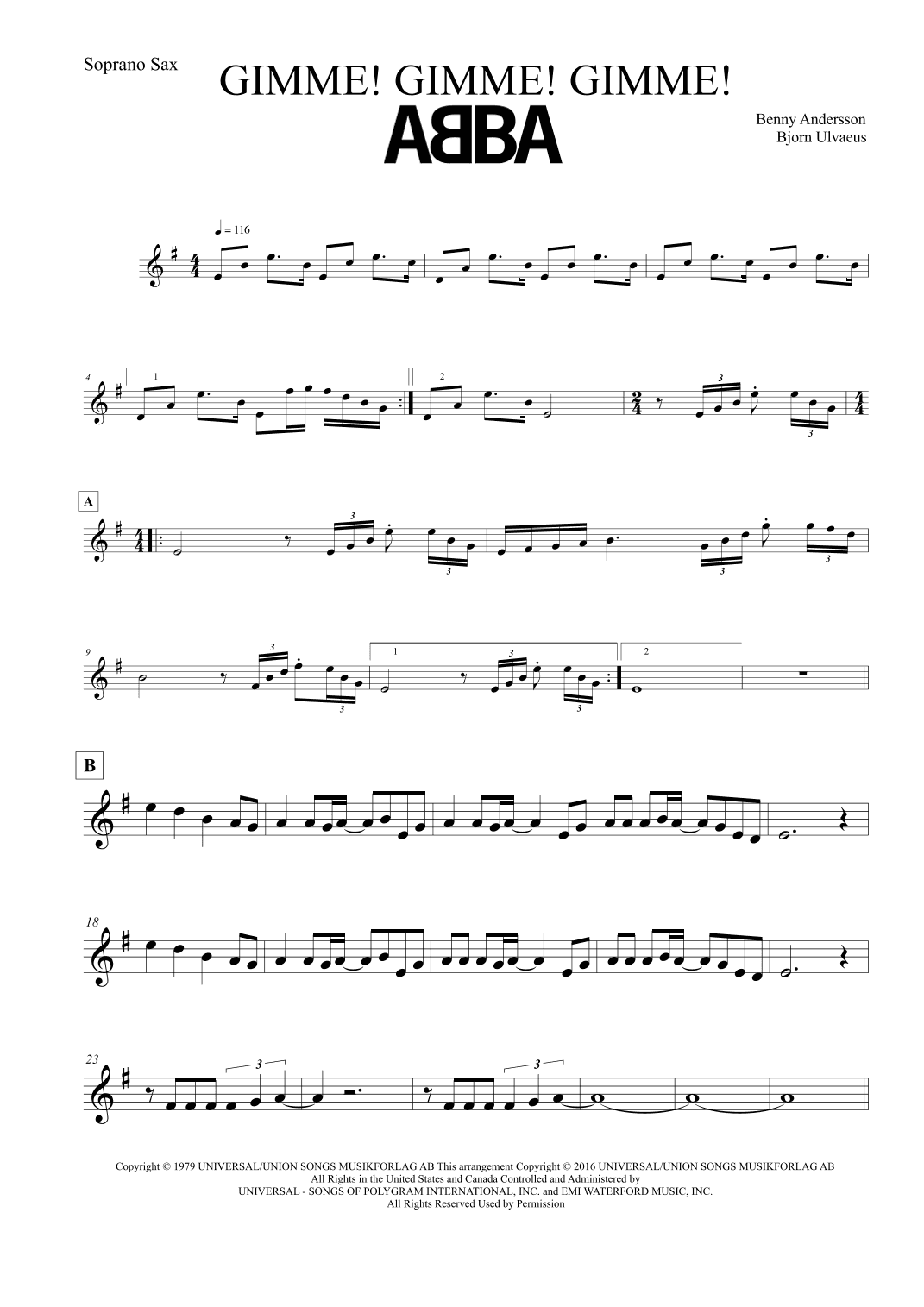 Gimme! Gimme! Gimme! (a Man After Midnight) (arr. Leo Silva)