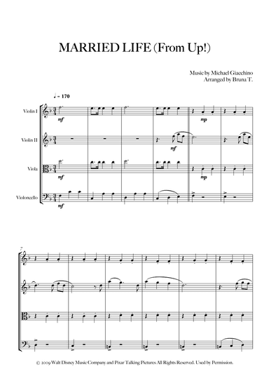 Married Life - Score Only (arr. Bruna T.)