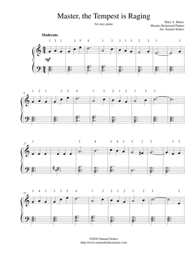 Master, the Tempest is Raging (Peace, Be Still) - for easy piano (arr. Samuel Stokes)
