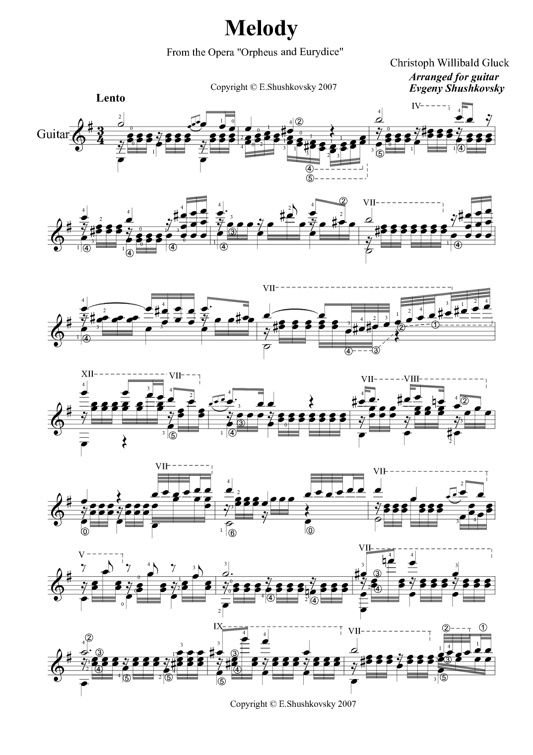 Melody From the Opera "Orpheus and Eurydice" (arr. Evgeny Shushkovsky)