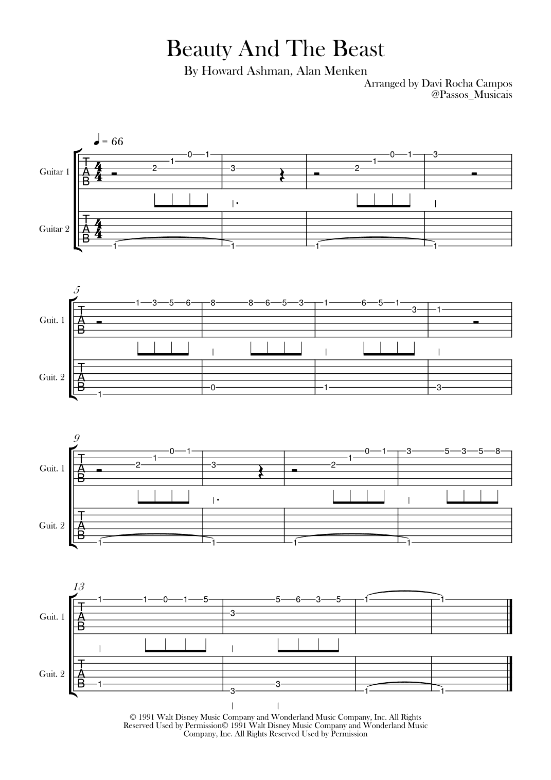 Beauty And The Beast (arr. Davi Rocha Campos)