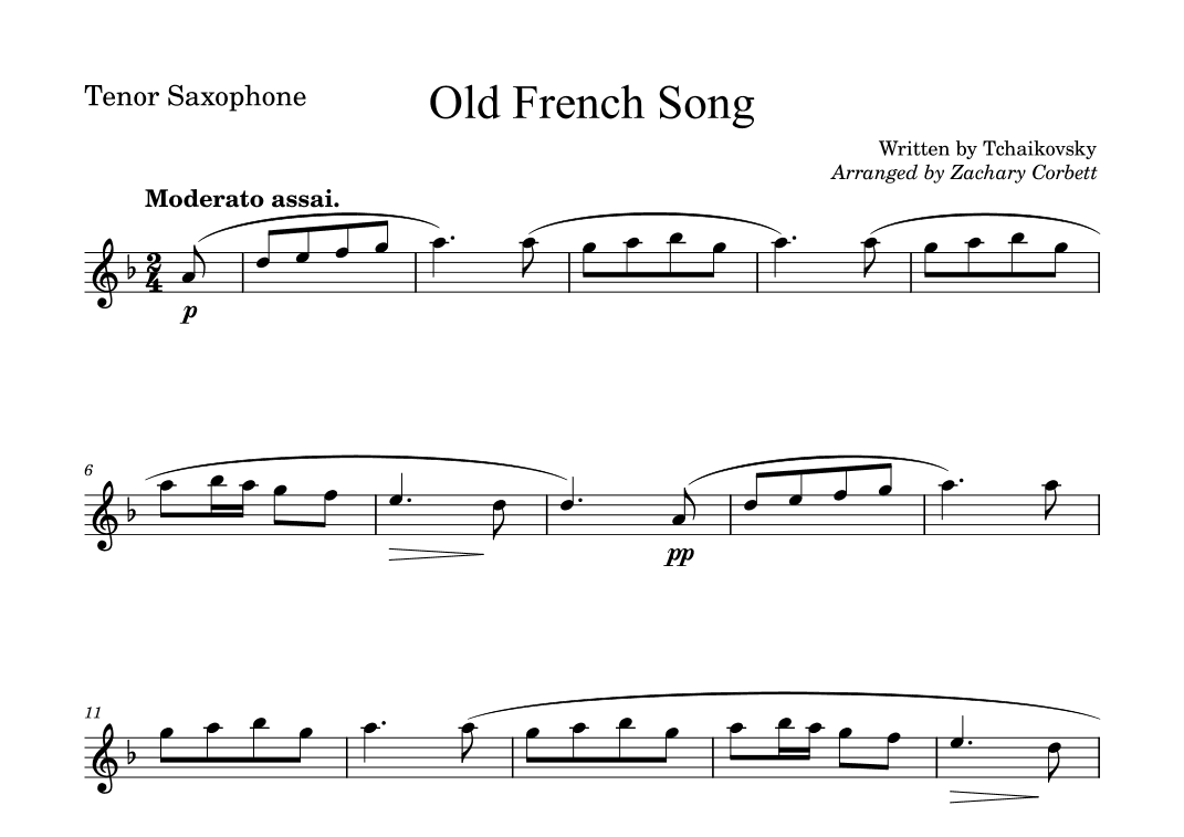 Old French Song (arr. Zachary Corbett)