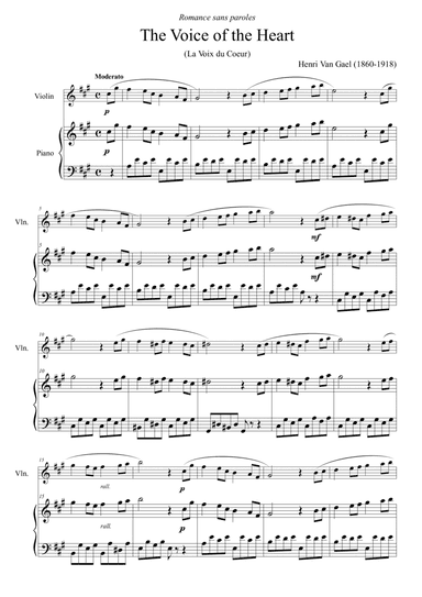 The voice of the heart (La Voix du Coeur) - for violin and piano (arr. Passoni Music)