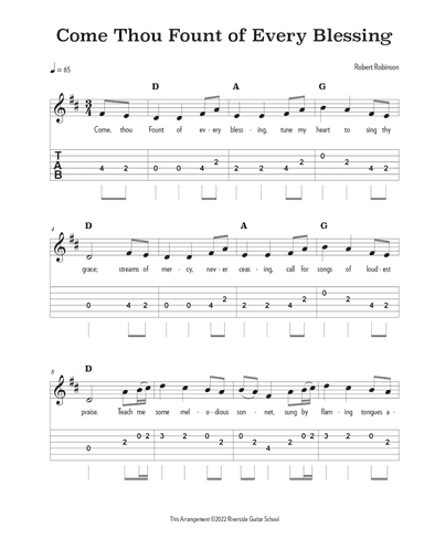 Come Thou Font of Every Blessing (arr. Riverside Guitar School)