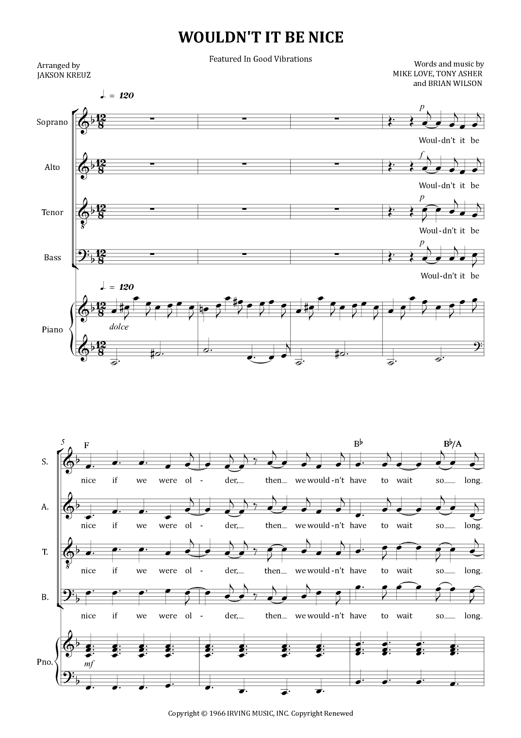 Wouldn't It Be Nice (arr. Jakson Kreuz)