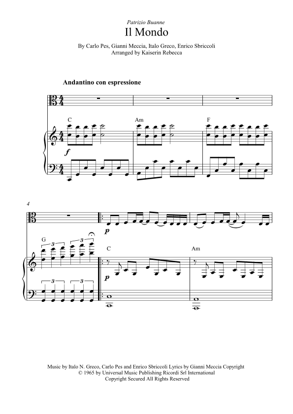 Il Mondo (arr. Kaiserin Rebecca)