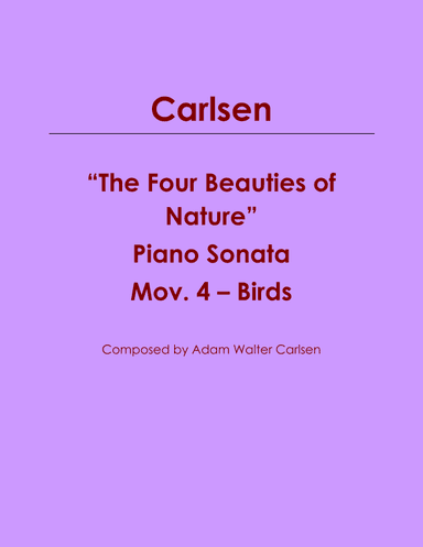 The Four Beauties of Nature Piano Sonata Mov. 4 - Birds