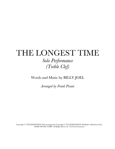 The Longest Time (arr. Frank Pisani)