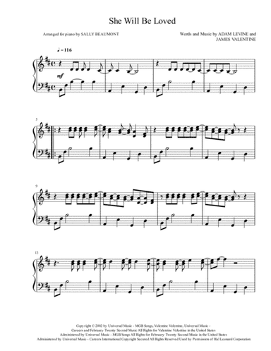 She Will Be Loved (arr. Sally Beaumont)