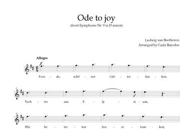 Ode to joy - Beethoven Lead sheet (arr. Cadu Barcelos)