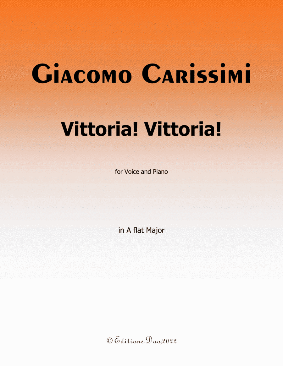 Vittoria! Vittoria! by Carissimi, in A flat Major (arr. Editions Dao)