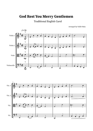 God Rest You Merry Gentlemen - String Quartet (arr. Valdir Maia)