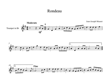 Rondeau - Jean-Joseph Mouret (Trumpet) (arr. Digital Book Music)
