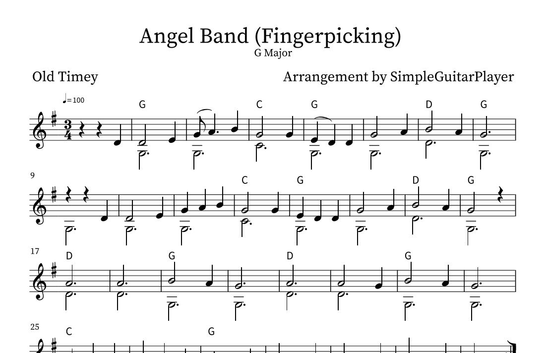Angel Band (Fingerpicking) (arr. SimpleGuitarPlayer)