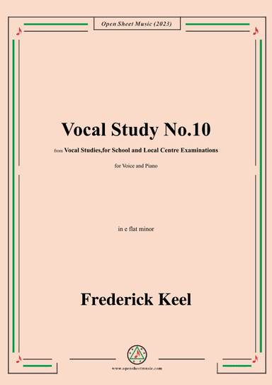Keel-Vocal Study No.10,in e flat minor (arr. OSM Press)