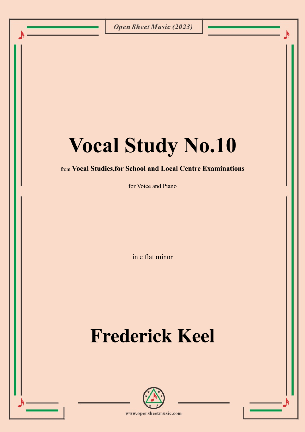 Keel-Vocal Study No.10,in e flat minor (arr. OSM Press)