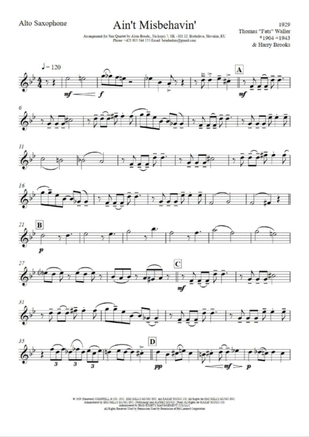 Ain't Misbehavin' (arr. Alois Bouda)