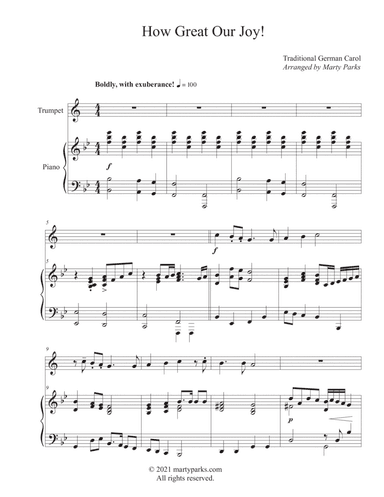 How Great Our Joy! (Trumpet-Piano) (arr. Marty Parks)