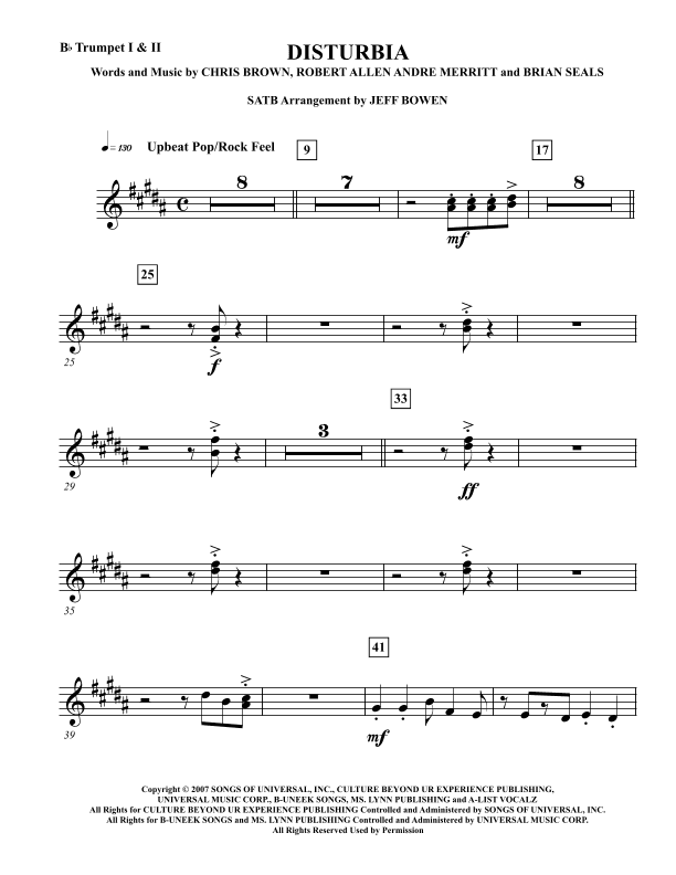 Disturbia (arr. Jeffrey Bowen)