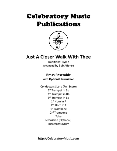 Just A Closer Walk With Thee (arr. Bob Affonso)