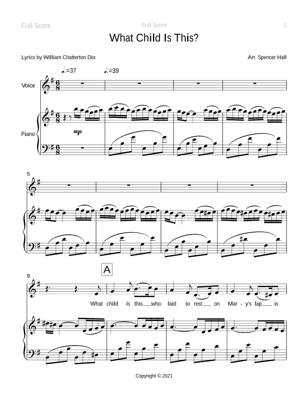 What Child Is This? (Piano & Vocal Solo) (arr. Spencer Hall)