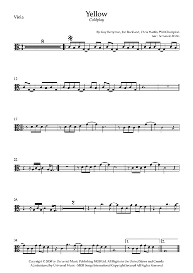Yellow (arr. Fernando Britto)