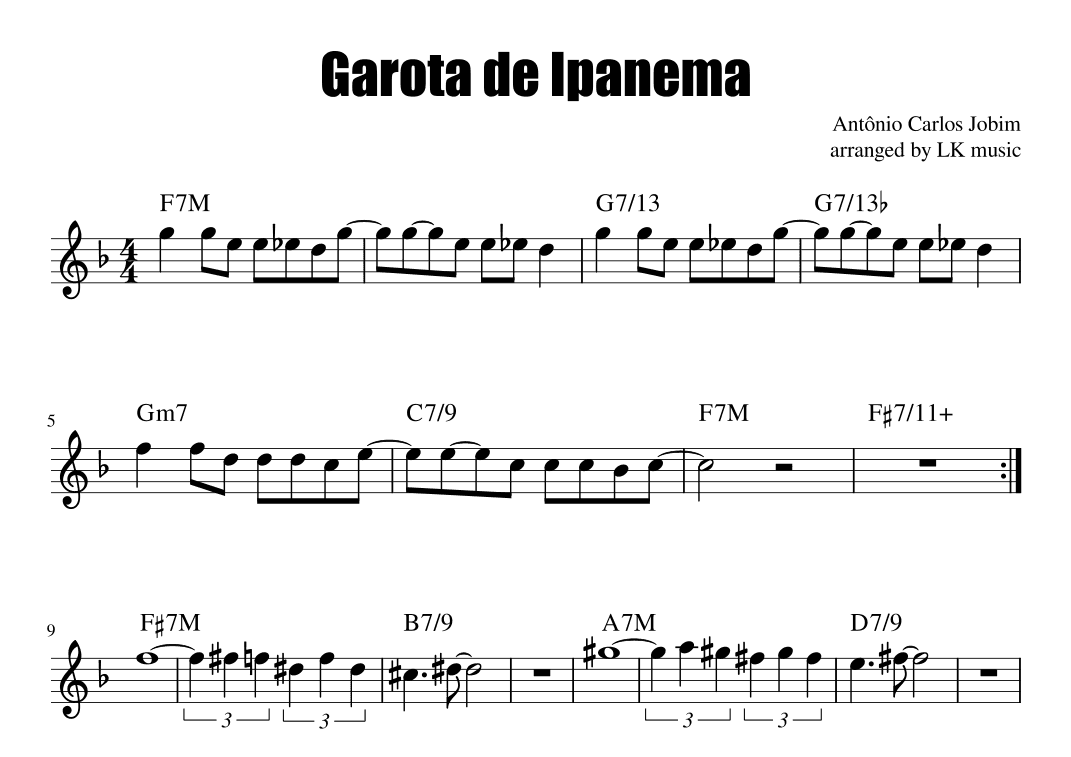Garôta De Ipanema (arr. Lkmusic)