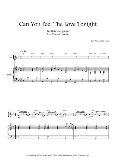 Can You Feel The Love Tonight (arr. Duda Oriontte)